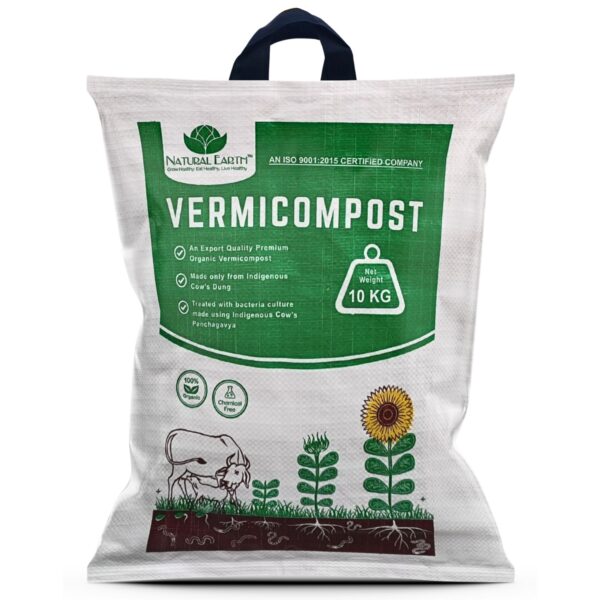 NATURAL EARTH™ 10 KG Pure & Premium Organic Vermicompost Fertilizer for All Type of Plants