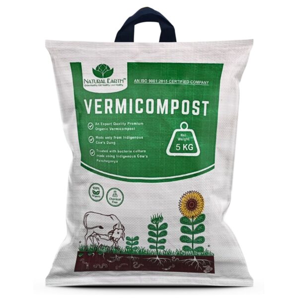 NATURAL EARTH™ 5 KG Pure & Premium Organic Vermicompost Fertilizer for All Type of Plants