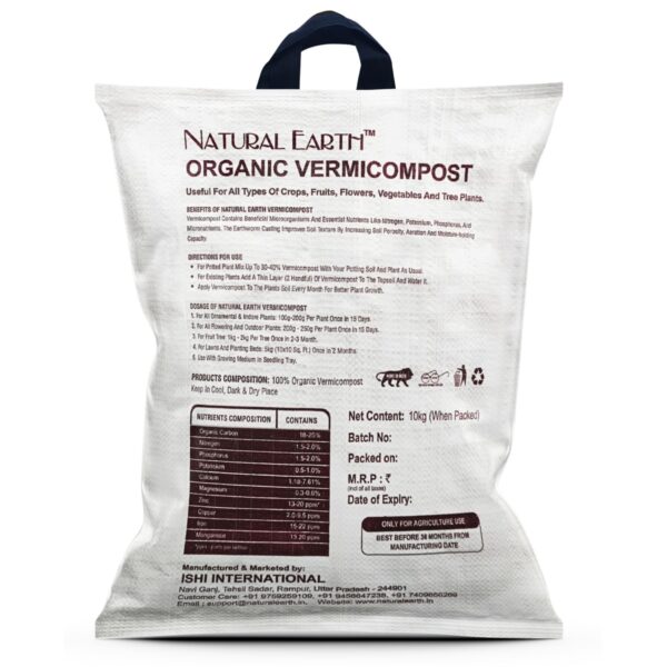 NATURAL EARTH™ 10 KG Pure & Premium Organic Vermicompost Fertilizer for All Type of Plants - Image 2