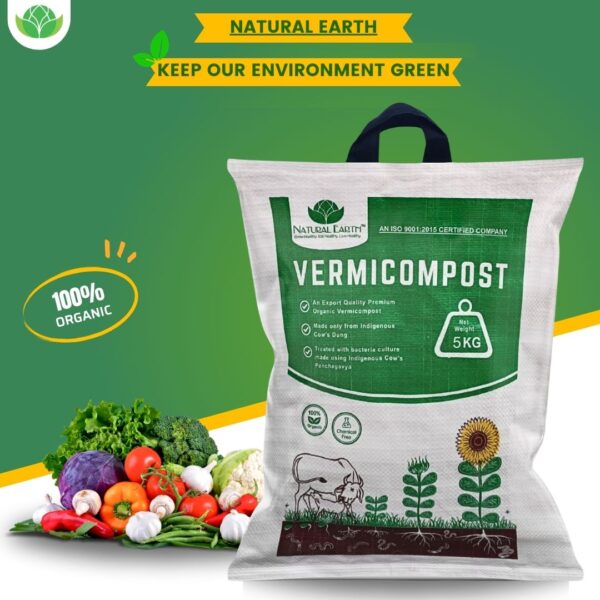 NATURAL EARTH™ 5 KG Pure & Premium Organic Vermicompost Fertilizer for All Type of Plants - Image 3