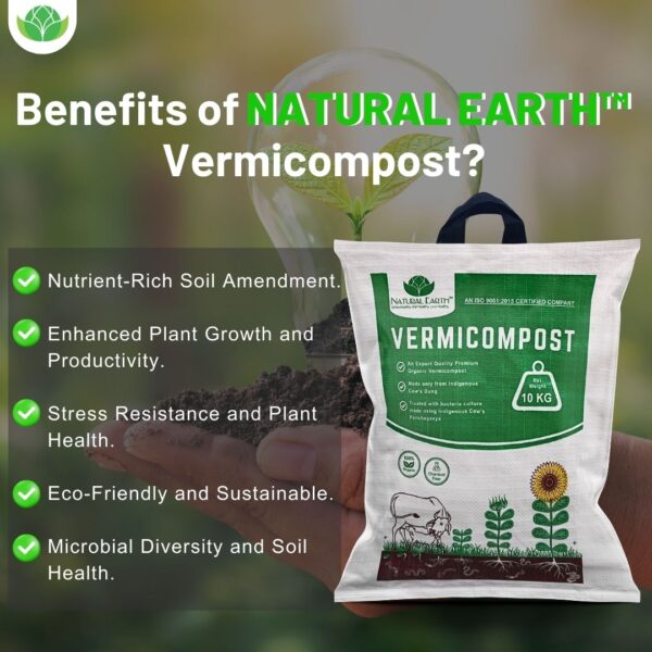 NATURAL EARTH™ 10 KG Pure & Premium Organic Vermicompost Fertilizer for All Type of Plants - Image 4