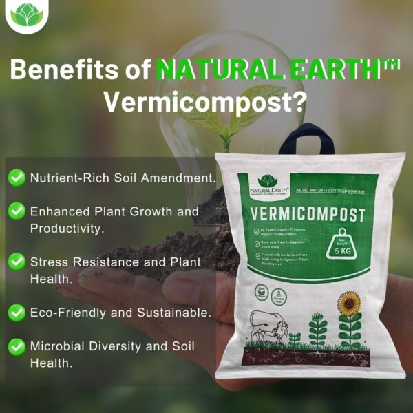 NATURAL EARTH™ 5 KG Pure & Premium Organic Vermicompost Fertilizer for All Type of Plants - Image 4