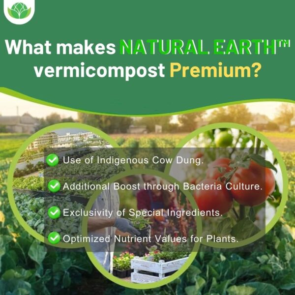 NATURAL EARTH™ 10 KG Pure & Premium Organic Vermicompost Fertilizer for All Type of Plants - Image 5