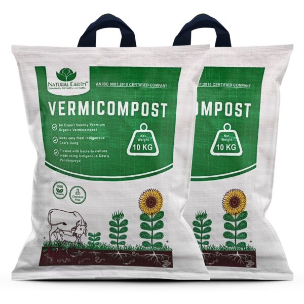 NATURAL EARTH™ 20 KG Pure & Premium Organic Vermicompost Fertilizer for All Type of Plants